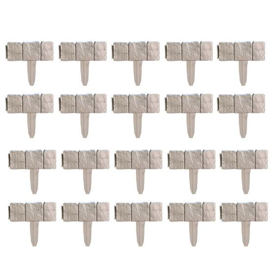 Imitation Stone Garden Fence, Garden Landscape Edging Border, Interlocking Plastic Retaining Edging Border, Decorative Picket Panels for Flower Bed