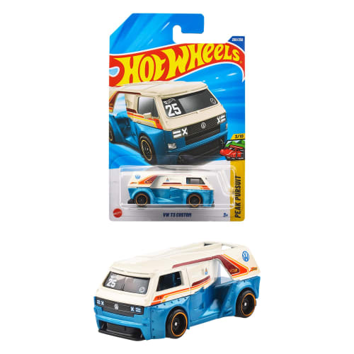 

Hot Wheels Basic Car Volkswagen T3 Custom Vehicle Toy Mini Car for Ages 3 and Up, Blue, JFN47