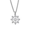 Unisex Trendy Ship Wheel & Anchor Necklace - High-End, Simple, Niche Design for Fashion-Forward Style