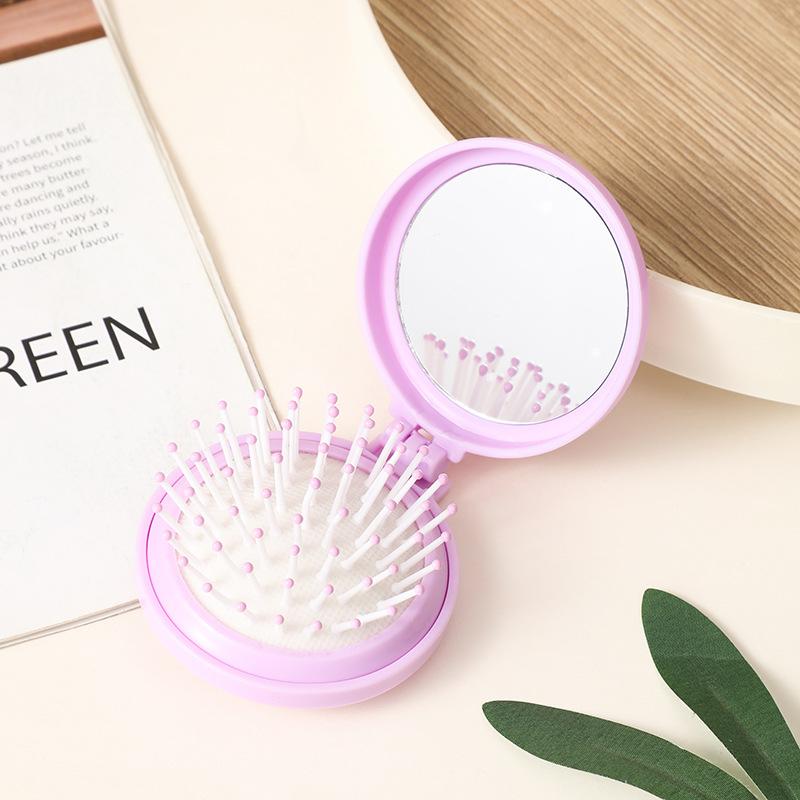 Mini folding hair brush head airbag hair comb anti-static styling accessories portable travel hair brush comb