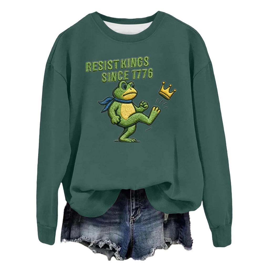 Women's Fashion Casual Long Sleeve Loose Printed Sweatshirt