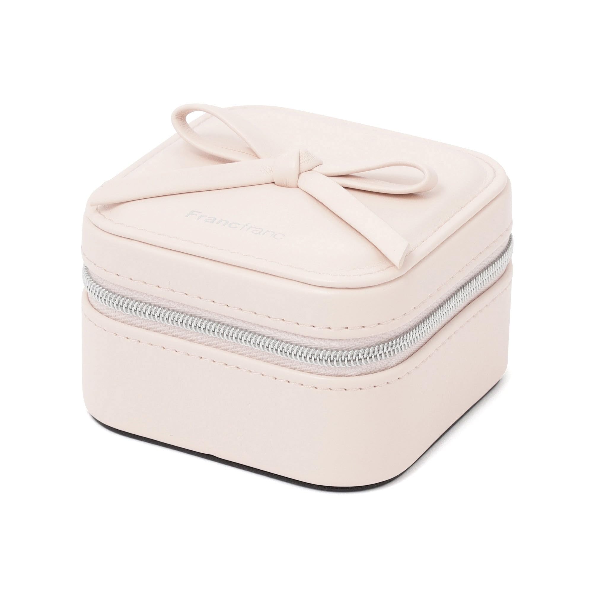 Francfranc Ribbon Travel Jewelry Box S Light Pink - Accessory Storage, Portable