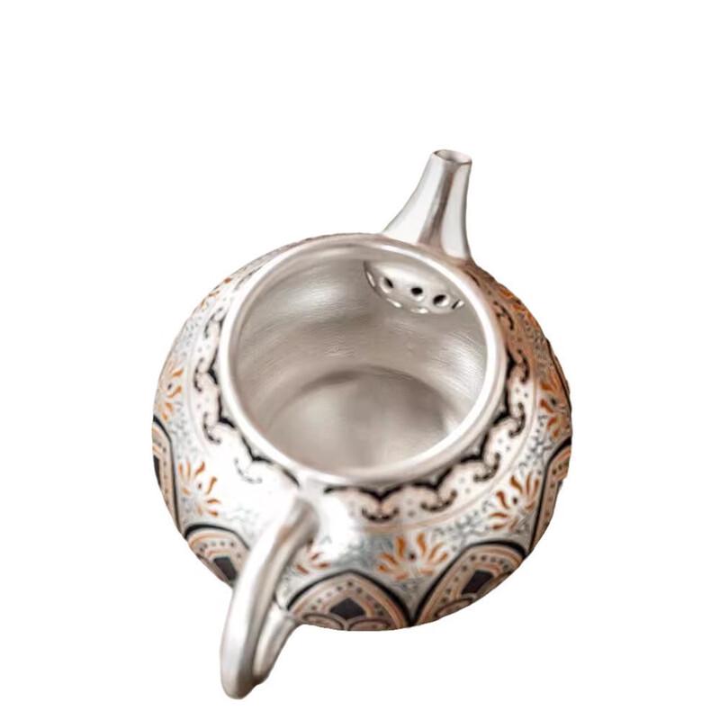 Chaxun Enamel Gilt Silver Ceramic Tea Set