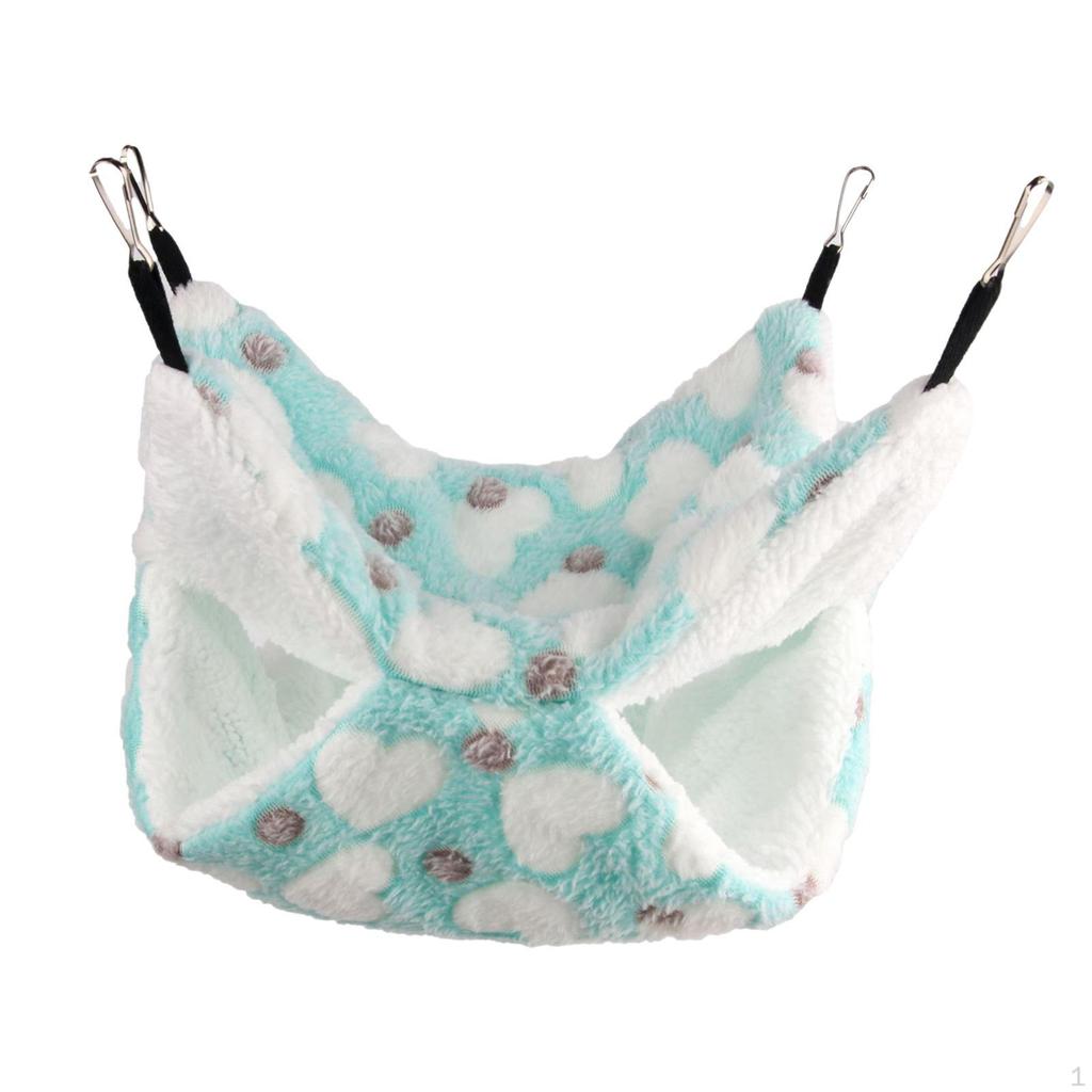 Hamster Hammock Hanging Sleeping Hide in Warm Soft Double Layer Toy House Nest for Small Pets