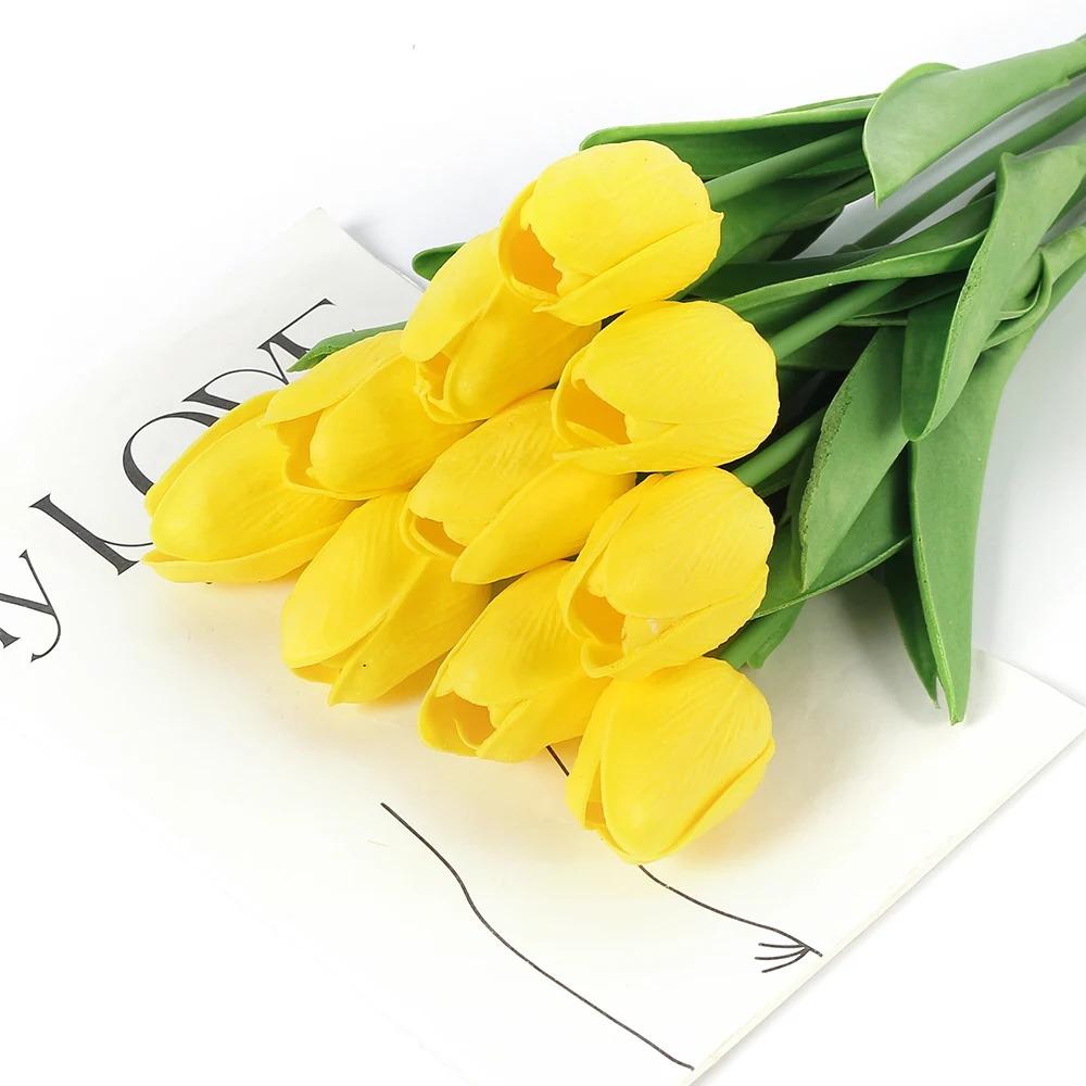 3/5 Stück Künstliche Tulpen Blumenstrauß 29cm Schaumstoff Kunstblumen Garten Hochzeitsdekoration für Heimdeko Vase Blumenarrangement