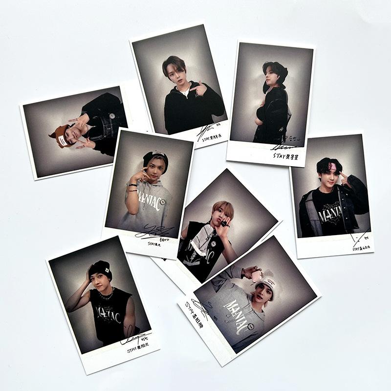 Stray Kids Polaroid Style 8pcs Photocards Set Cute Member Lomo Cards Autograph Postcard Kpop Fan Collection Merchandise Decorative Accessory Gift
