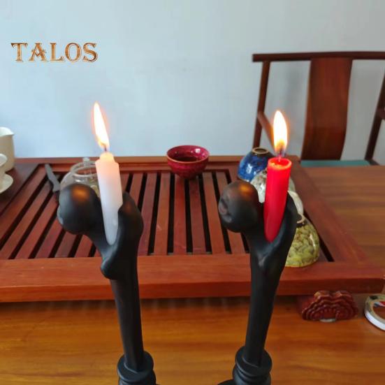 Halloween Candle Holder Resin Human Bone Candlestick Tray Taper Candle Holder Gothic Home Table Decor for Halloween Party