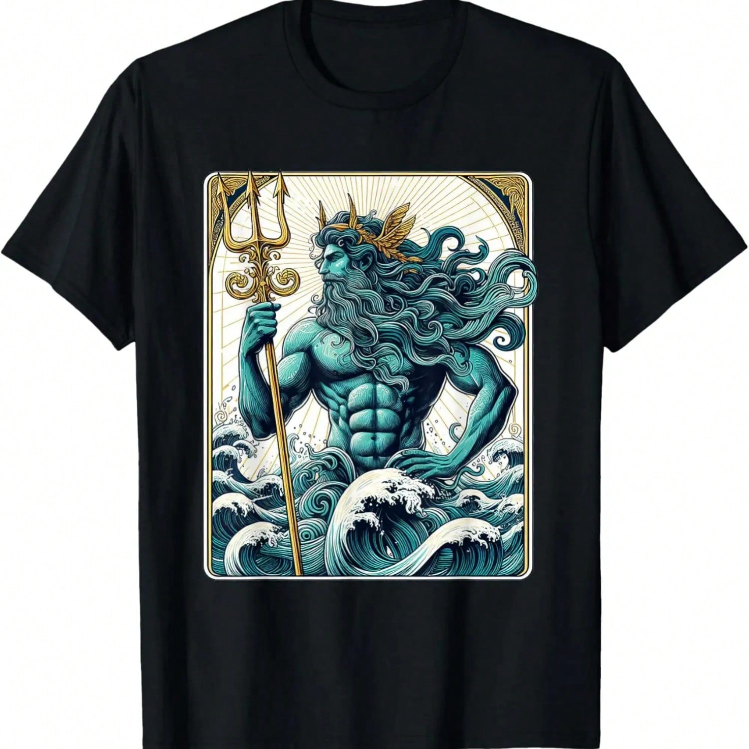 Trident Tarot Card Shirt Lord Of The Sea Greek God T-Shirt S разноцветный