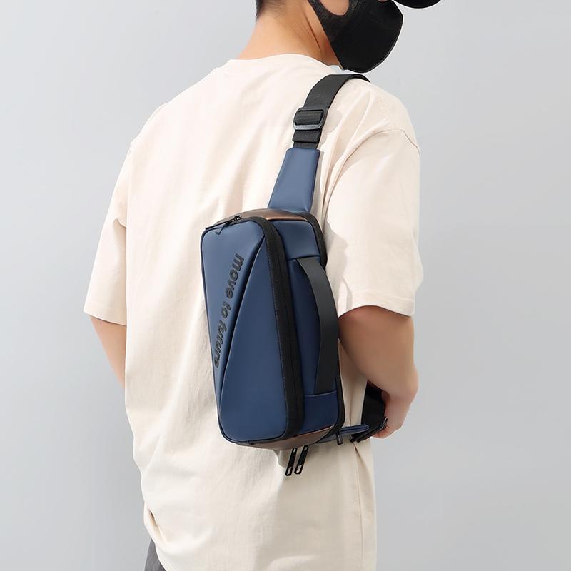 Men's Chest Bag Waterproof Crossbody Bag Multifunctional Sports Outdoor Shoulder Bag