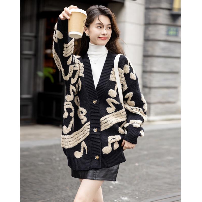 

MOKANA Women s Chic Long-Sleeve Loose Sweater One Size