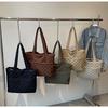 Large Diamond Lattice Cotton Padded Women's Tote – Autumn/Winter Casual Fashion Handbag