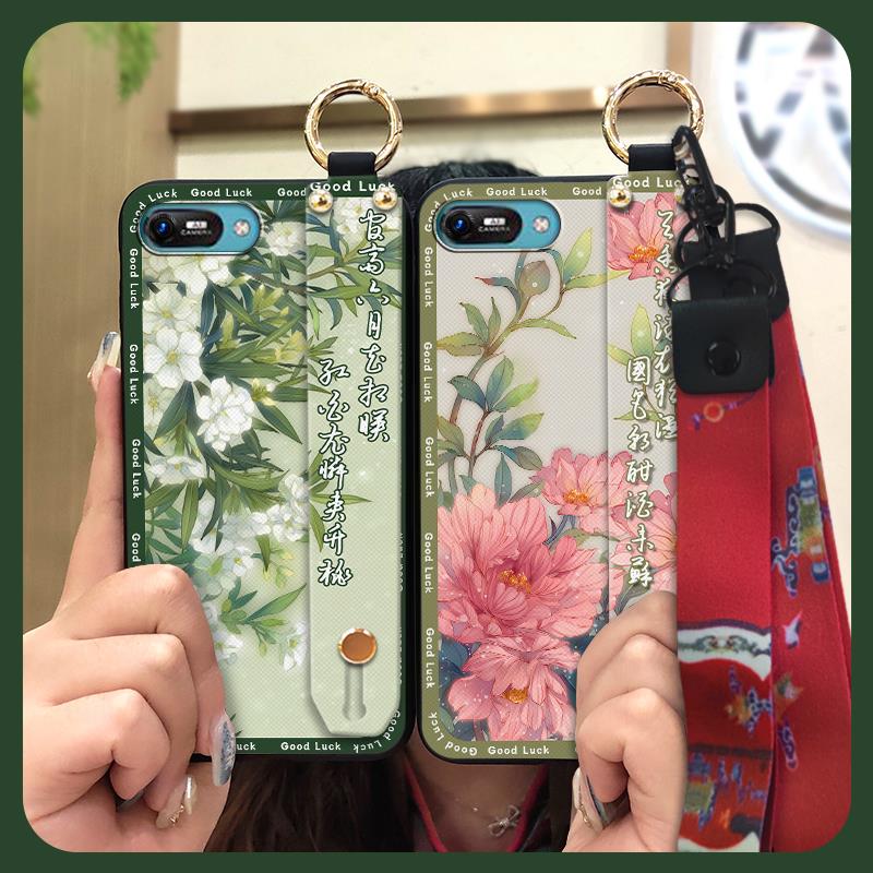 Elderly lady Kickstand Phone Case For Itel A25/A35/A25 Pro Lanyard Anti-knock Silicone Fashion Anti-dust Wristband Ring