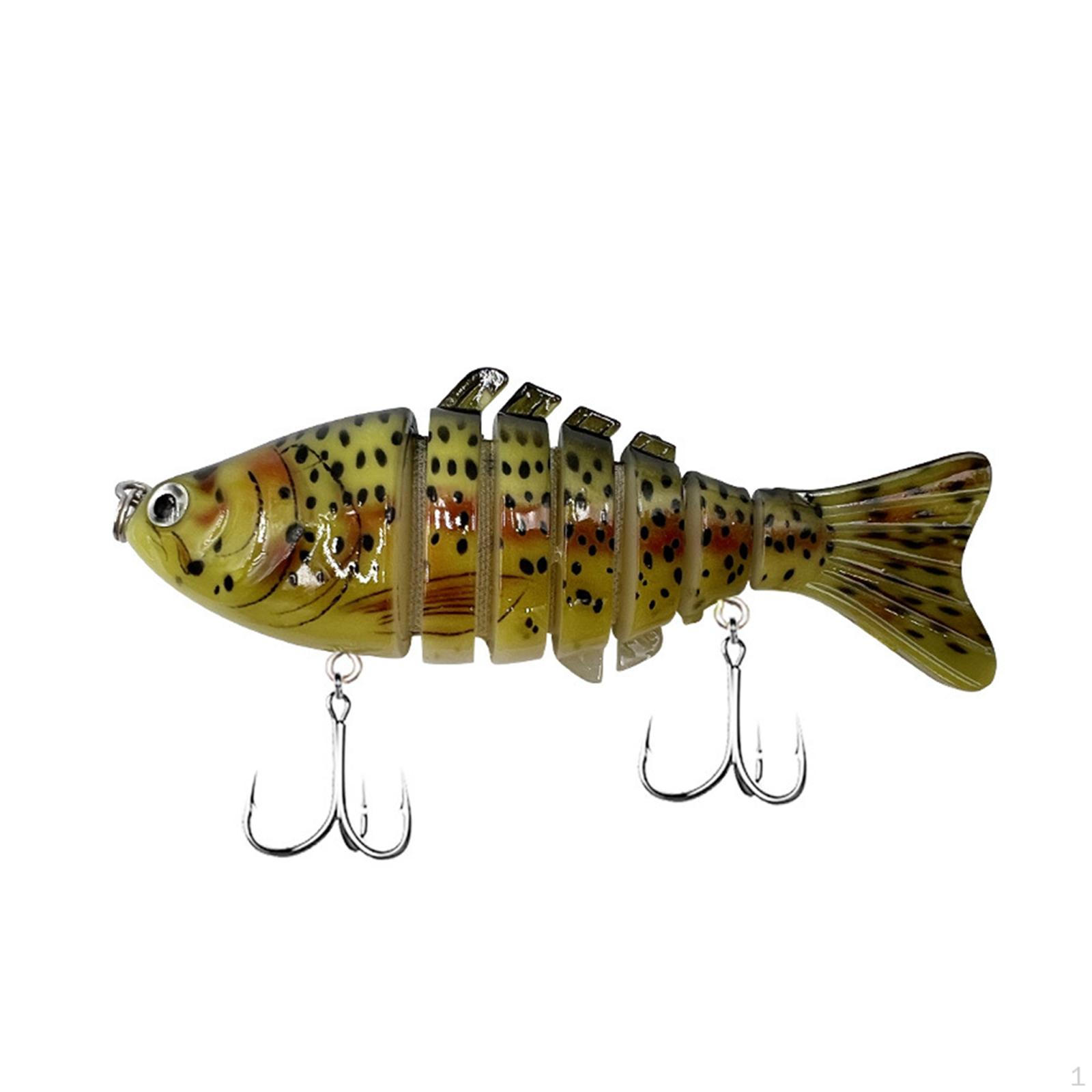 

7-сегментная рыболовная приманка с крючком для краппи, лосося, голубого жаберника Yellw Black