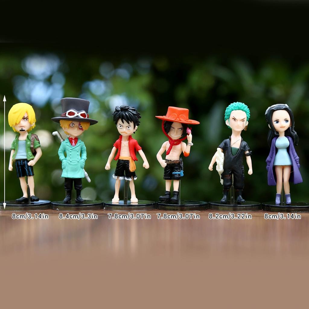 6pcs/set Anime One Piece Action Figure Luffy New Collectible Model Decorations Doll Children Toys For Christmas Gift PVC Poseable Articulated Scale 2