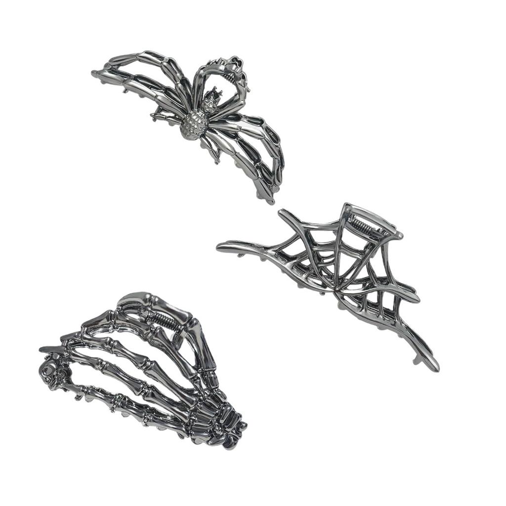 3pcs Halloween Bat Claw Hair Clips Cold Simple Back of Head Shark Clip Hair Accessories for Halloween