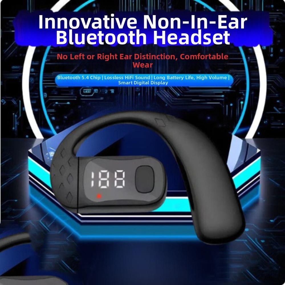 1pc Single Bluetooth 5.4 Ear Headphones Clip-On Headset Fashion Earbuds