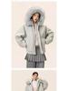 Men's Winter Wool Coat with Large Fur Collar - Mountain Eagle Hooded Heavyweight Jacket