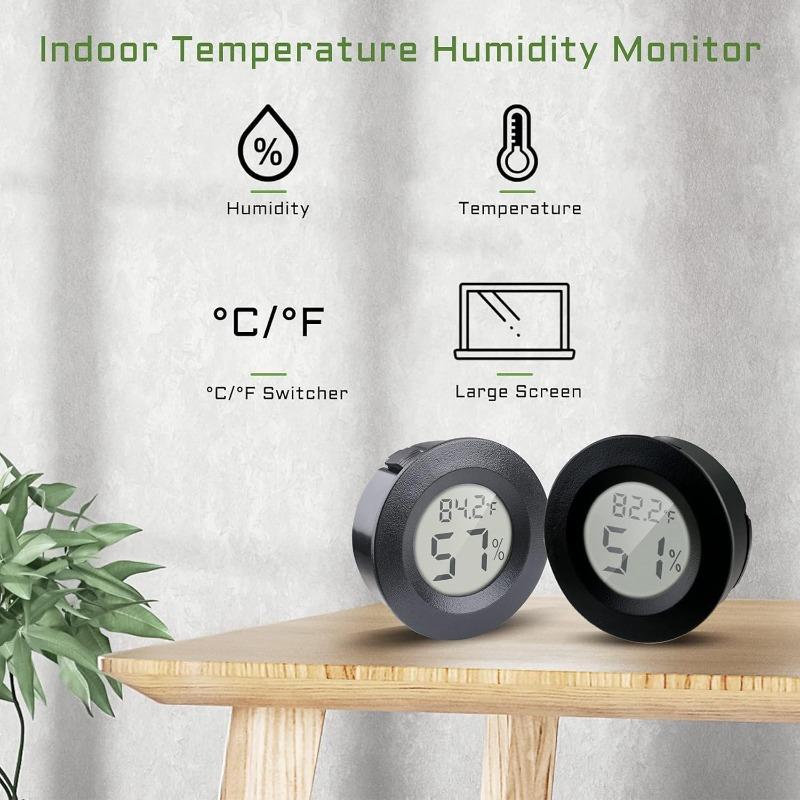 3Pcs Hygrometer Thermometer Meter Digital LCD Monitor Indoor Room Temperature Gauge for Greenhouse Babyroom Reptile Incubator
