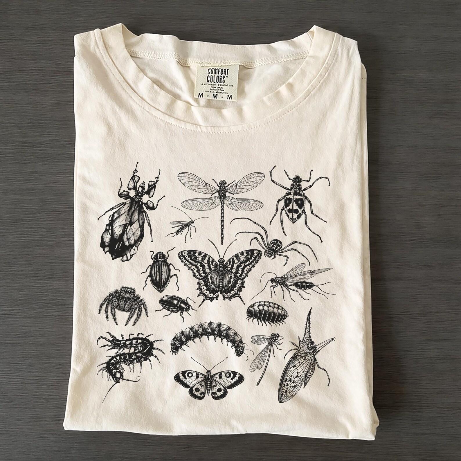 Retro 90s Entomology Graphic Tee, Tattoo Inspired Insect Lover Shirt 3XL