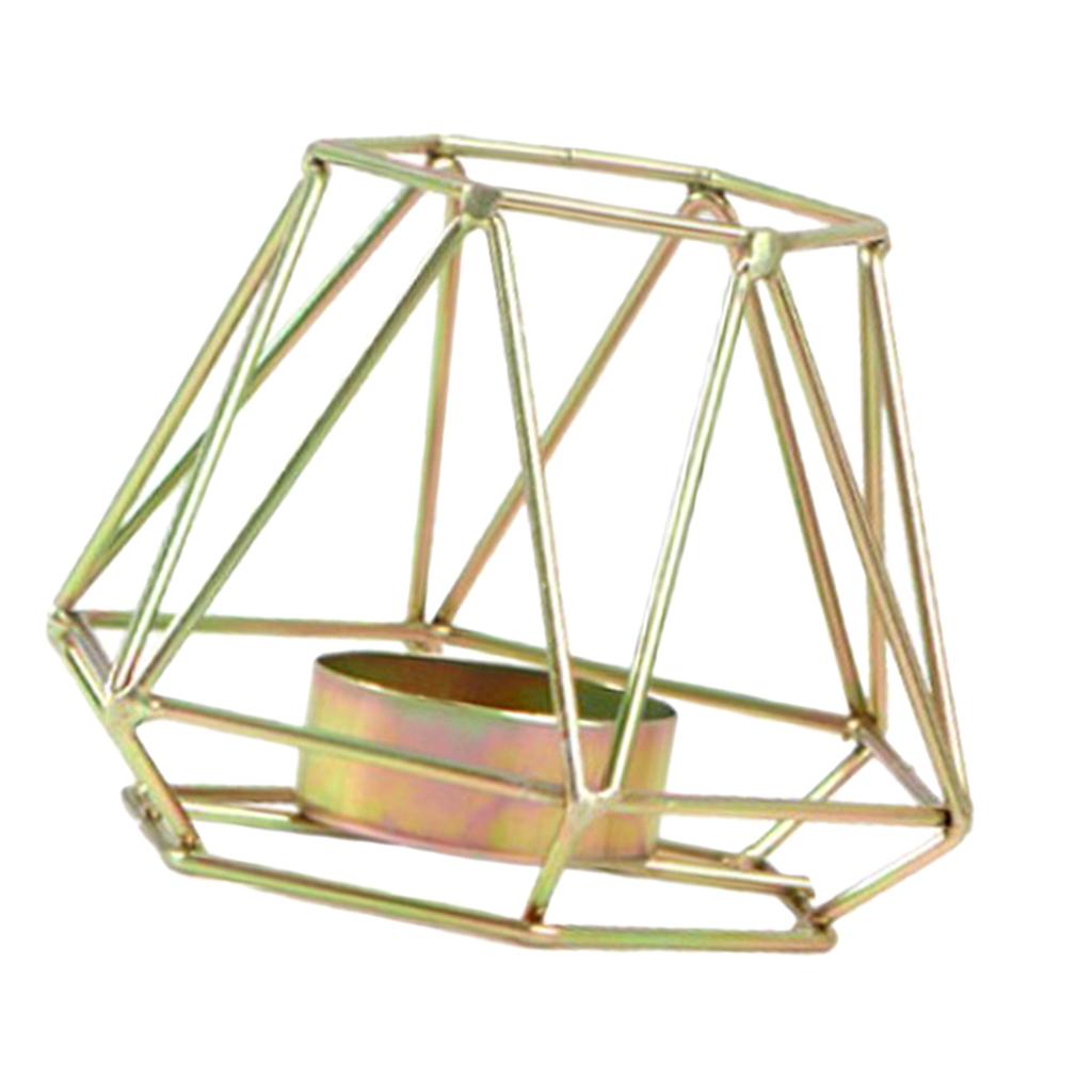 3D Geometric Iron Art Candle Holder Modern Votive Candle Stand Tea Light Decor for Wedding Centerpiece