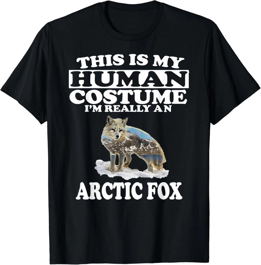 Engraçado Este É Meu Traje Humano Eu Sou Realmente Uma Raposa Ártica Presente Camiseta Unissex