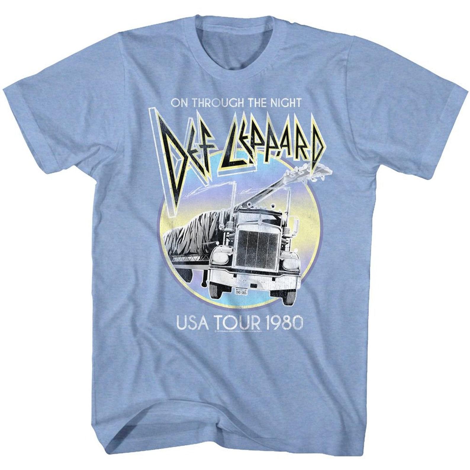 Def Leppard Pastel Night Light Blue Heather Adult T-Shirt L