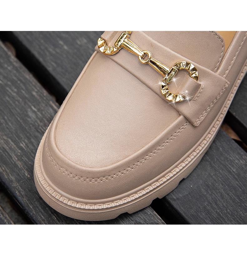 Women's Classic Waterproof Non-Slip Loafers: Thick Sole, Wear-Resistant, British & Korean Style Rain Shoes for Students