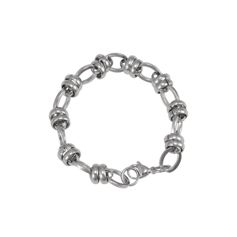 Domineering Stainless Steel Hip-Hop Bracelet for Men and Women - Trendy Jewelry Accessory