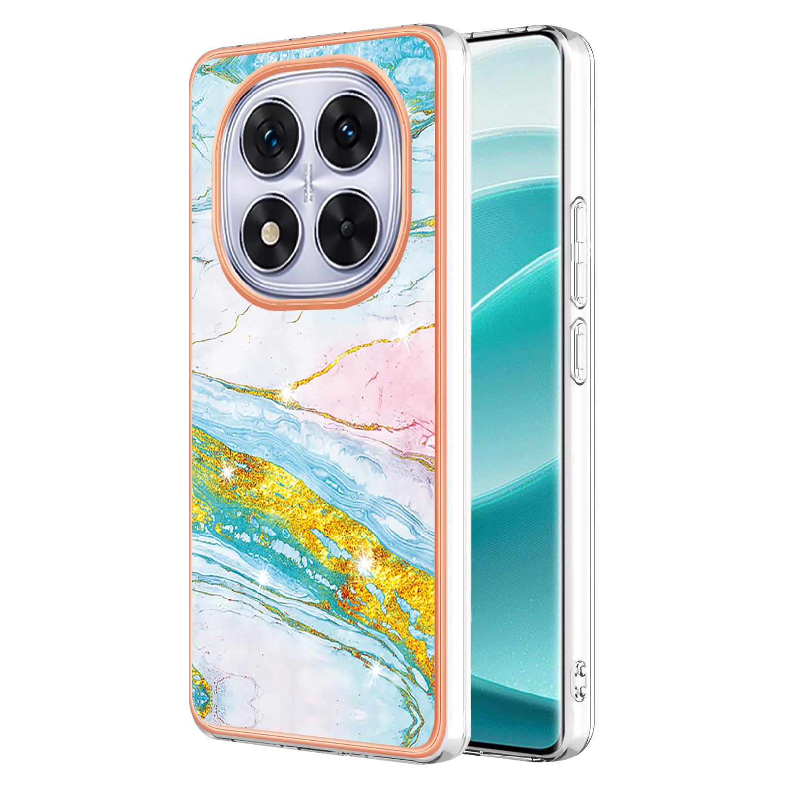 

For Xiaomi Poco X7 5G/Xiaomi Redmi Note 14 Pro+ 5G/Xiaomi Redmi Note 14 Pro 5G TPU Case with IMD Marble Pattern Electroplated Back Cover Green 004