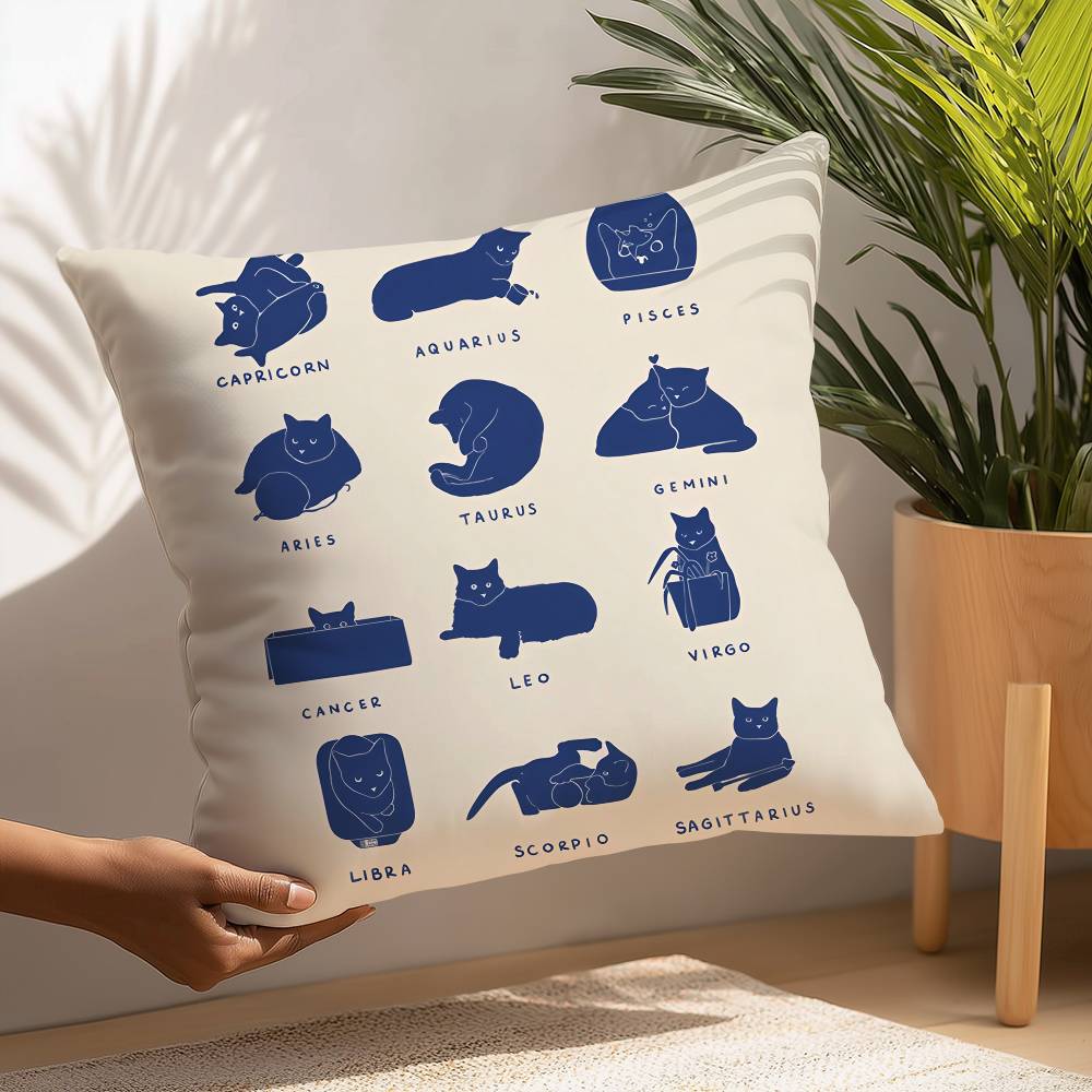 

Minimalist Cute Animal Wall Art Pillow Case Plush Fabric Soft Pillowcase Double Sided Print Cushion Cover Household Gifts 12x12Inch