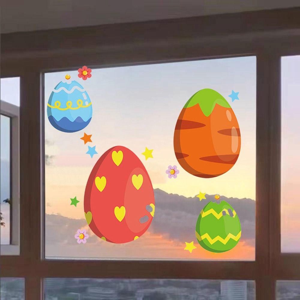 

Plastic Carrot Egg Wall Sticker Colorful Easter Window Door Stickers DIY B