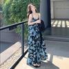 French square neck white dress for women, new summer first love, pure and sweet milky petite waist-cinching long dress