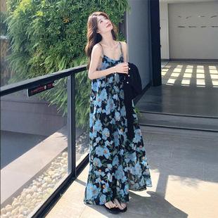 French square neck white dress for women, new summer first love, pure and sweet milky petite waist-cinching long dress