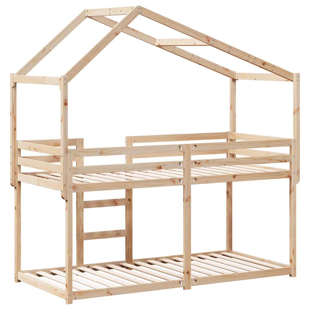 Bunk Bed Without Mattress 90x200 Cm Solid Pine Wood