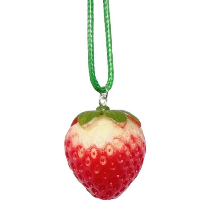 Resin Strawberry Pendant Necklace Fashion Choker Simple Clavicle Chain Necklace L