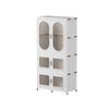 Folding plastic storage cabinet free installation household multifunctional wardrobe simple multi-layer bedroom clothes finishing storage cabinet