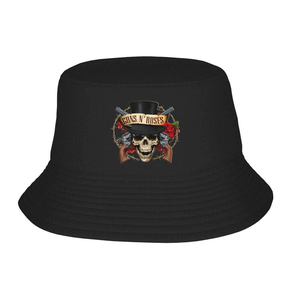 Bucket Hat Men Women Lightweight Outdoor Guns N Roses Fishing Fisherman Hat Hot Summer Beach Vacation Getaway Headwear Bob Hat