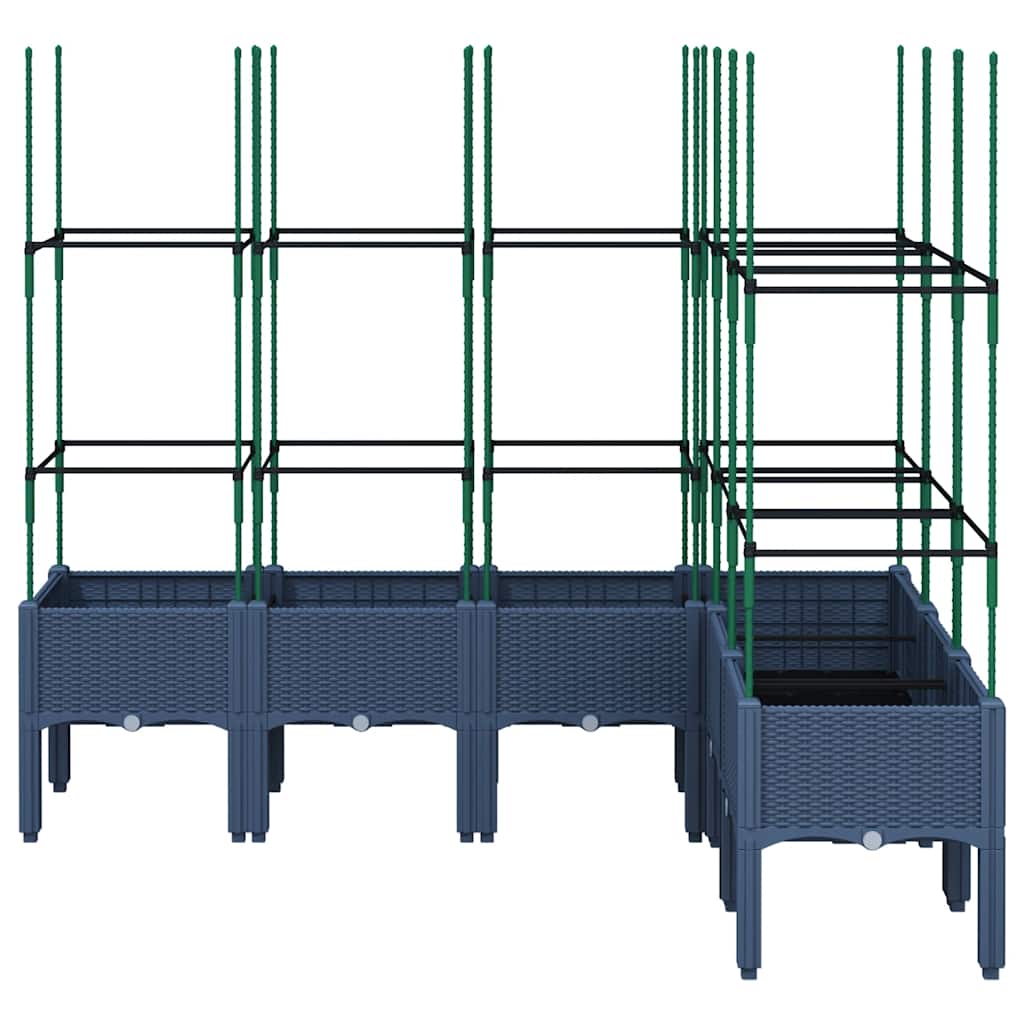 Planter with Trellis Blue Grey 160 x 120 x 142.5 cm PP