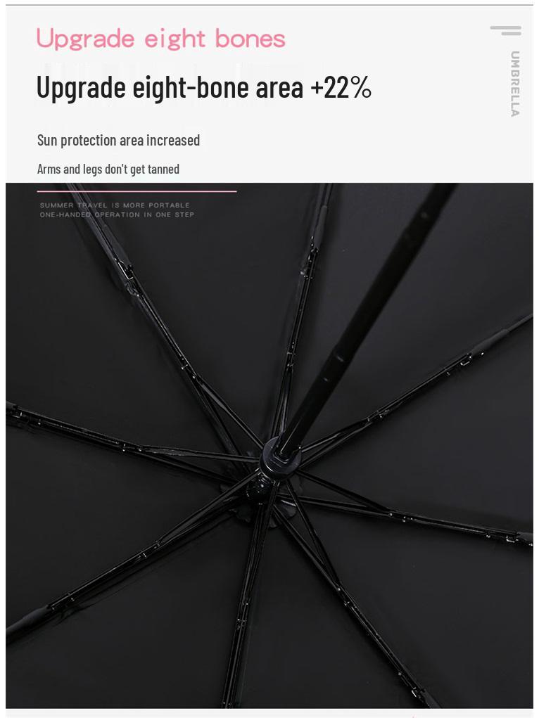 Dual-Use Automatic Folding Umbrella - Large Sunshade for Men & Women with Custom Logo and Sunscreen Protection.