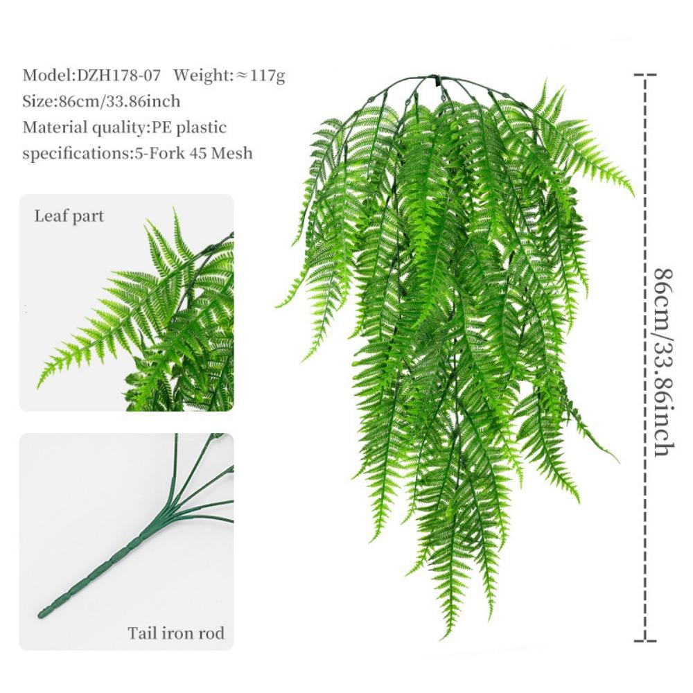 Green Hanging Vine Plastic Fern Grass Artificial Greenery Plants Photo Props Persian Leaf Green Leaves Vine Home Decoration