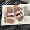 Flat-bottomed Slippers Women's Summer Fashion Belt Buckle Soft Bottom Versatile Word Lazy Pedal Beach Cool Slippers