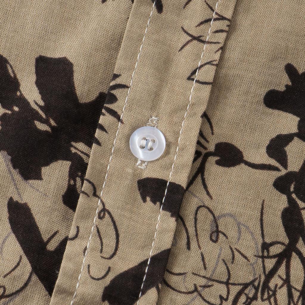 Ethnic Style Men's Casual Small Floral Plum Blossom Short Sleeved Shirt