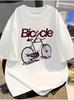 Retro Bicycleinspired Simple and Fashionable Mens Shortsleeved Tshirt New Summer Shortsleeved Top Trendy Cotton Top