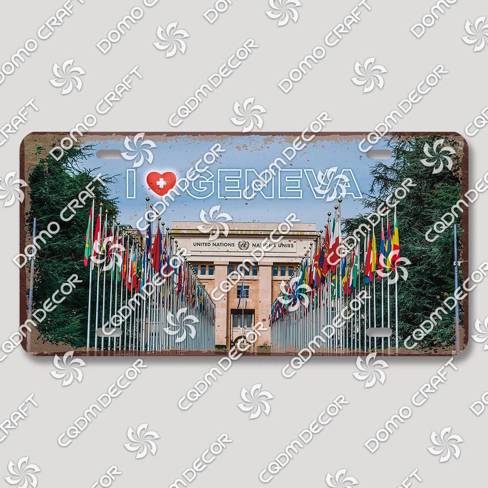 I Love Switzerland Poster License Plates Retro Alps Geneva Zurich Scenery Metal Tin Sign Cafe Living Room Home Wall Decor