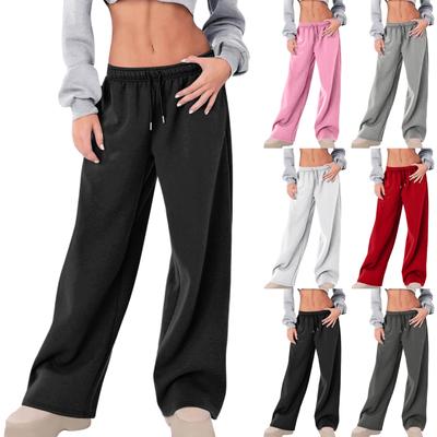 Women's Loose-Fit Fleece-Lined Thermal -Color Casual Sweatpants
