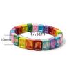 Elastic Zirconia Enamel Bangle Colorful Macaron-colored Bracelet Women Rainbow Beaded Bracelets