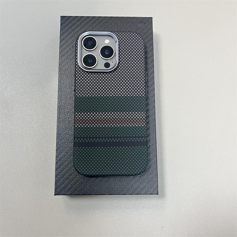 For MagSafe 16Pro Case Carbon Fiber 3D Relief Case for iPhone 16 15 14 13 Pro Max Wireless Charging Alloy Lens PC Magnetic Cover