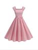 European and American Women's Sleeveless Dress Solid Color Cotton Vest Skirt Retro Elegant Temperament Skirt