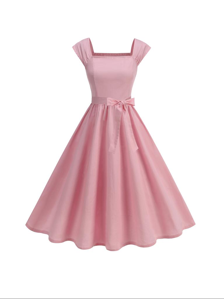 European and American Women's Sleeveless Dress Solid Color Cotton Vest Skirt Retro Elegant Temperament Skirt