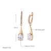 Fashion  Rose Gold Color Long Earrings Oval Natural Zircon Dangle Earrings For Women Luxury Fine Jewelry Christmas Gift
